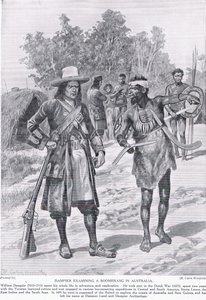 Dampier Onderzoekt een Boemerang in Australië, ca. 1910